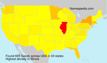 Surname Gacek in USA Surname Gacek in USA