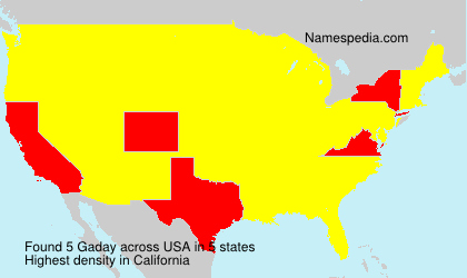 Surname Gaday in USA Surname Gaday in USA