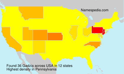 Surname Gadzia in USA