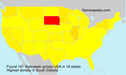 Surname Gaikowski in USA Surname Gaikowski in USA