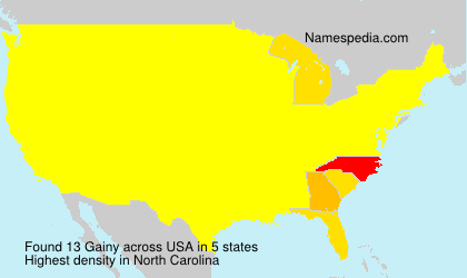 Surname Gainy in USA Surname Gainy in USA
