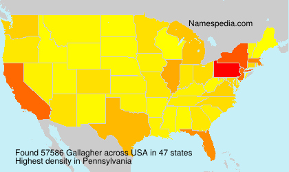 Surname Gallagher in USA Surname Gallagher in USA