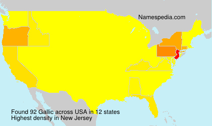 Surname Gallic in USA Surname Gallic in USA