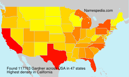 Surname Gardner in USA Surname Gardner in USA