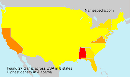 Surname Garriz in USA Surname Garriz in USA