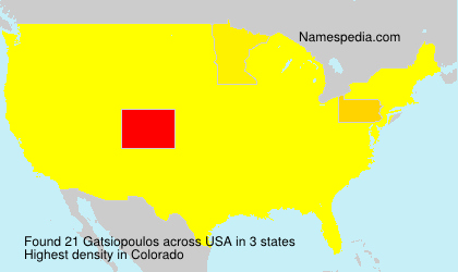 Surname Gatsiopoulos in USA
