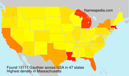 Surname Gauthier in USA Surname Gauthier in USA