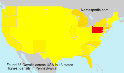 Surname Gavalis in USA Surname Gavalis in USA