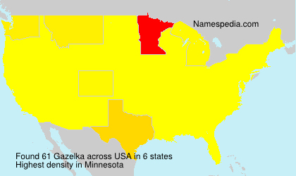 Surname Gazelka in USA Surname Gazelka in USA