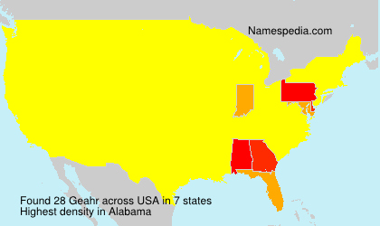 Surname Geahr in USA