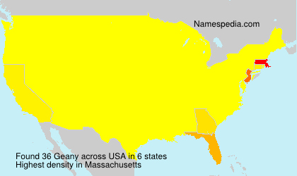 Surname Geany in USA Surname Geany in USA