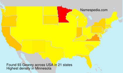 Surname Gearey in USA Surname Gearey in USA