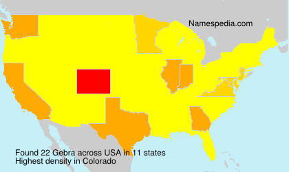 Surname Gebra in USA Surname Gebra in USA