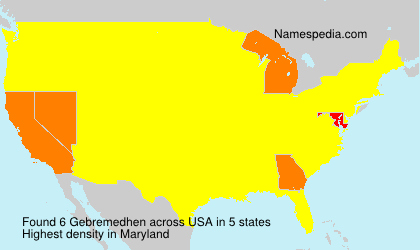 Surname Gebremedhen in USA Surname Gebremedhen in USA