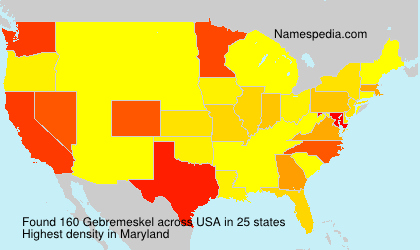 Surname Gebremeskel in USA Surname Gebremeskel in USA