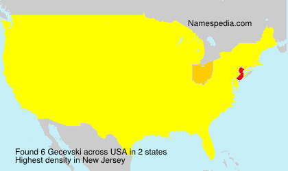 Surname Gecevski in USA Surname Gecevski in USA