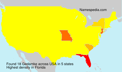Surname Gedamke in USA Surname Gedamke in USA