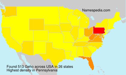 Surname Geho in USA Surname Geho in USA