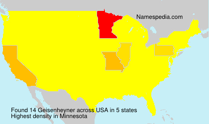 Surname Geisenheyner in USA