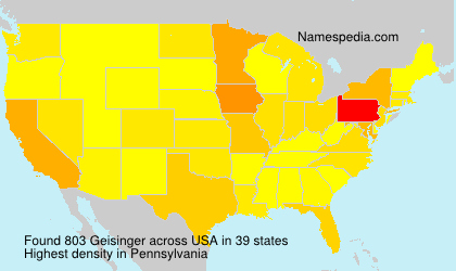 Surname Geisinger in USA