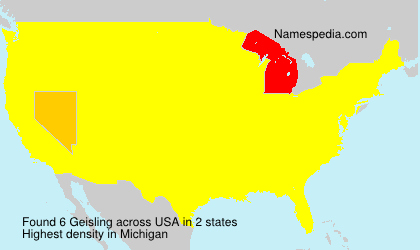 Surname Geisling in USA Surname Geisling in USA