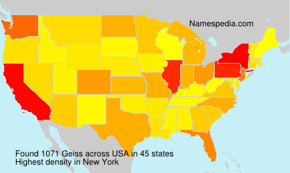 Surname Geiss in USA Surname Geiss in USA