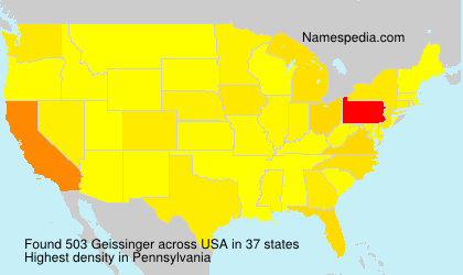 Surname Geissinger in USA Surname Geissinger in USA