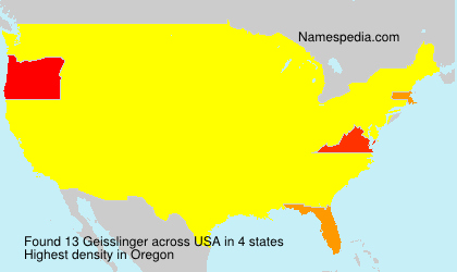 Surname Geisslinger in USA Surname Geisslinger in USA