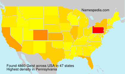 Surname Geist in USA Surname Geist in USA