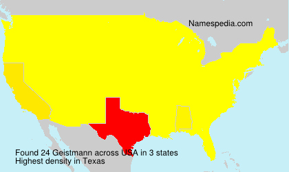 Familiennamen Geistmann - USA