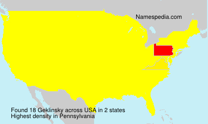 Surname Geklinsky in USA Surname Geklinsky in USA