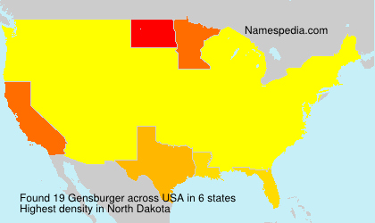 Surname Gensburger in USA Surname Gensburger in USA
