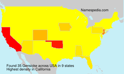 Surname Gensicke in USA Surname Gensicke in USA