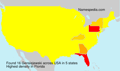 Surname Gensiejewski in USA Surname Gensiejewski in USA