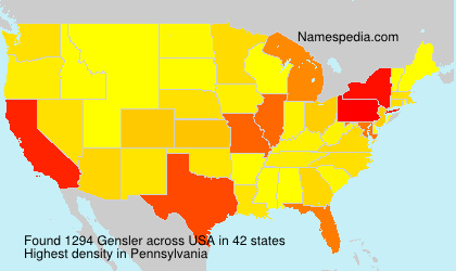 Surname Gensler in USA Surname Gensler in USA