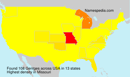Surname Gentges in USA Surname Gentges in USA