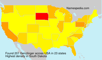 Surname Genzlinger in USA Surname Genzlinger in USA