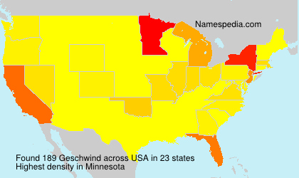 Surname Geschwind in USA Surname Geschwind in USA
