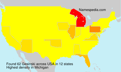 Surname Gesinski in USA Surname Gesinski in USA