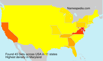 Surname Getu in USA Surname Getu in USA