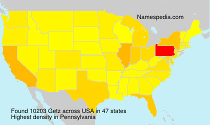 Surname Getz in USA Surname Getz in USA