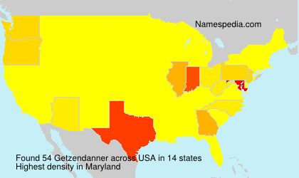 Surname Getzendanner in USA Surname Getzendanner in USA