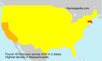 Surname Getzoyan in USA Surname Getzoyan in USA