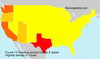 Surname Gezelius in USA Surname Gezelius in USA
