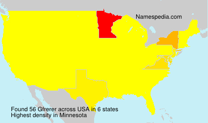 Surname Gfrerer in USA