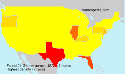 Surname Gfrorer in USA