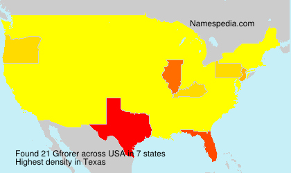 Surname Gfrorer in USA Surname Gfrorer in USA
