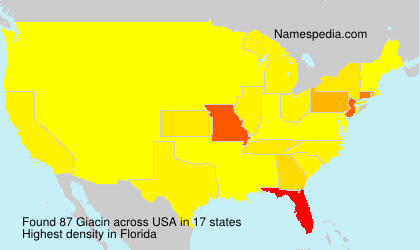 Surname Giacin in USA Surname Giacin in USA