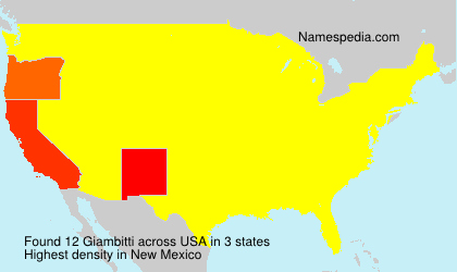 Surname Giambitti in USA Surname Giambitti in USA