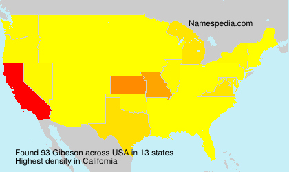Surname Gibeson in USA Surname Gibeson in USA